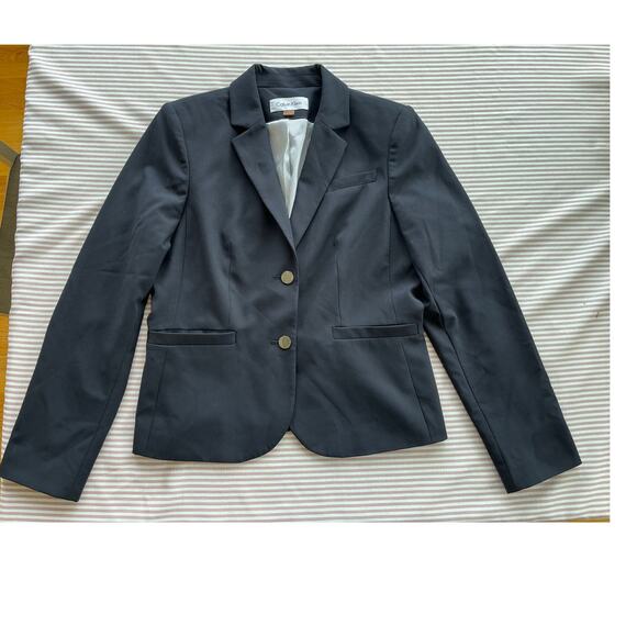 Calvin Kle Jackets & Blazers - Calvin Klein Women's Blazer Navy Blue Two-Button Size 8 Buisness professional